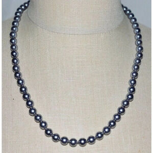 ERWIN PEARL Faux Silver Glass Pearl Choker Necklac